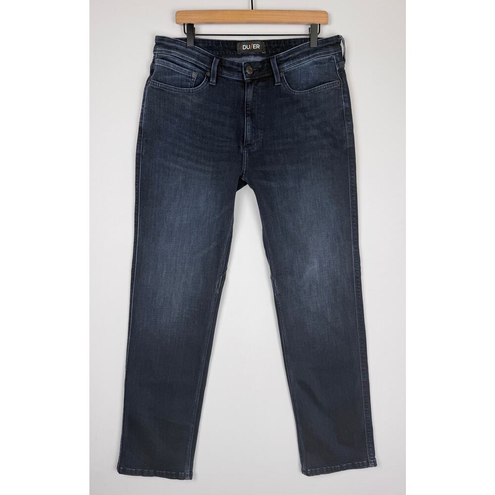 DU/ER Performance Denim Straight Jeans Dark Wash Men’s 34 x 32  Stretch Casual